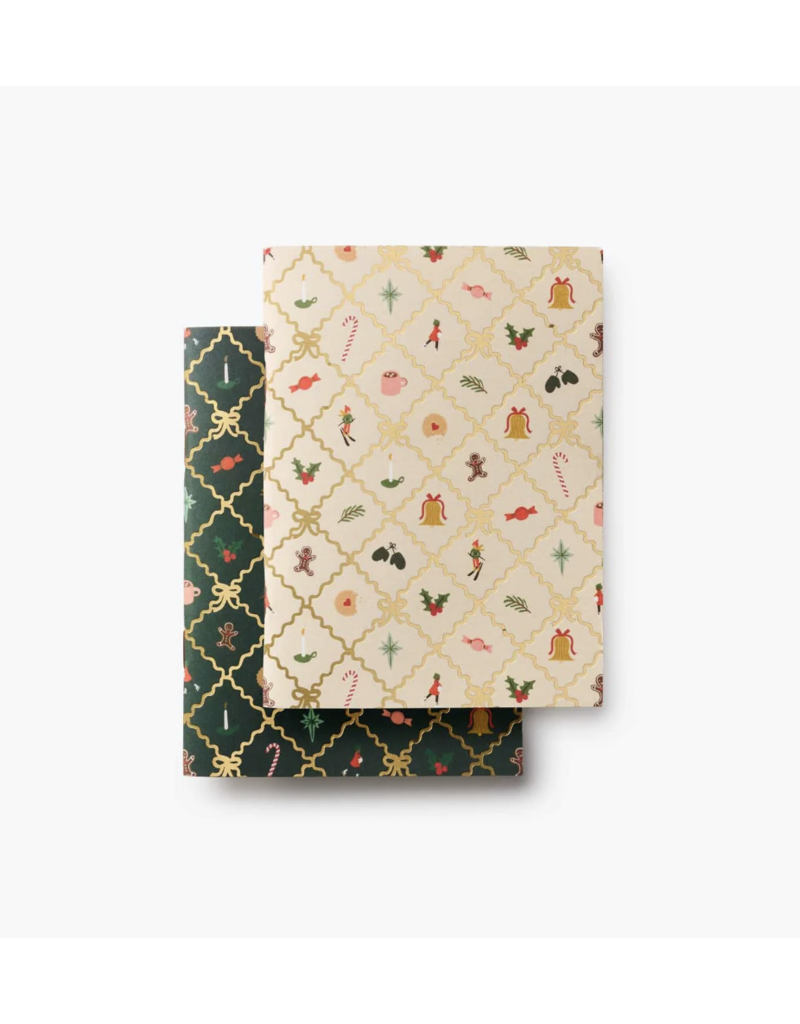 RIFLE PAPER COMPANY Pocket Notebook Set (Set of 2) in Holiday Argyle