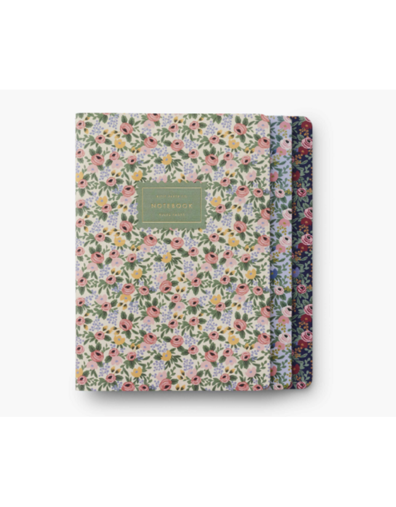 RIFLE PAPER COMPANY Stitched Notebook Set (Set of 3) in Rosa