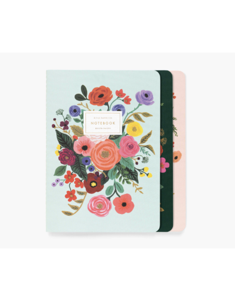 RIFLE PAPER COMPANY Stitched Notebook Set (Set of 3) in Garden Party