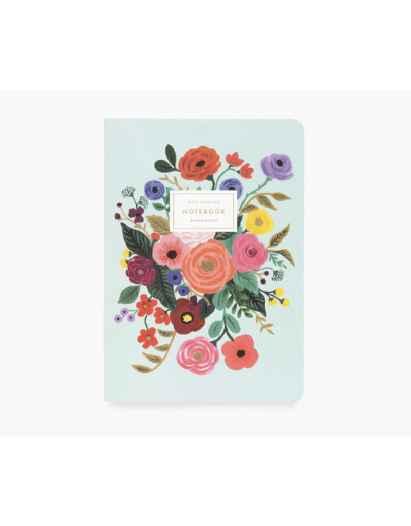 RIFLE PAPER COMPANY Stitched Notebook Set (Set of 3) in Garden Party