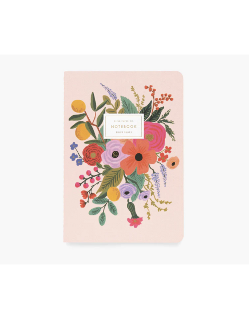 RIFLE PAPER COMPANY Stitched Notebook Set (Set of 3) in Garden Party