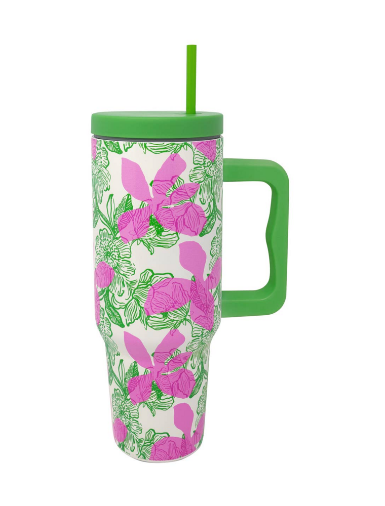 LILLY PULITZER Stainless Steel 40oz Tumbler in Sunset Shadows Home