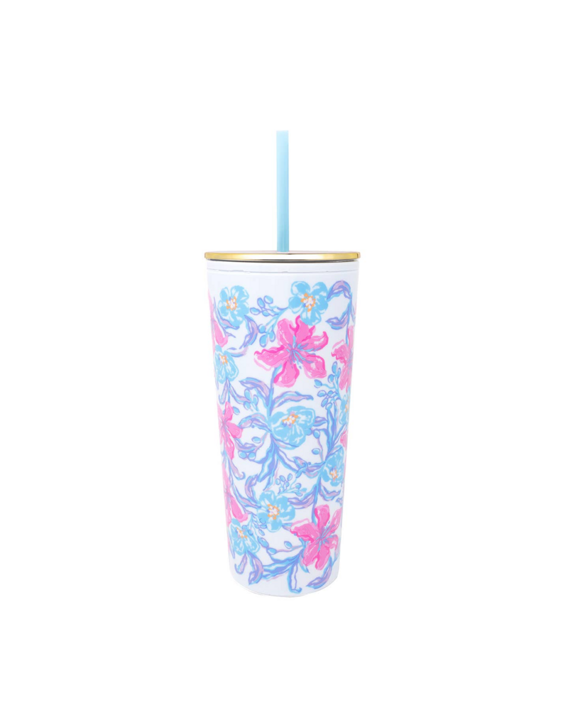 LILLY PULITZER 24oz Tumbler with Straw in Beachside Haven