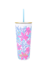LILLY PULITZER 24oz Tumbler with Straw in Beachside Haven