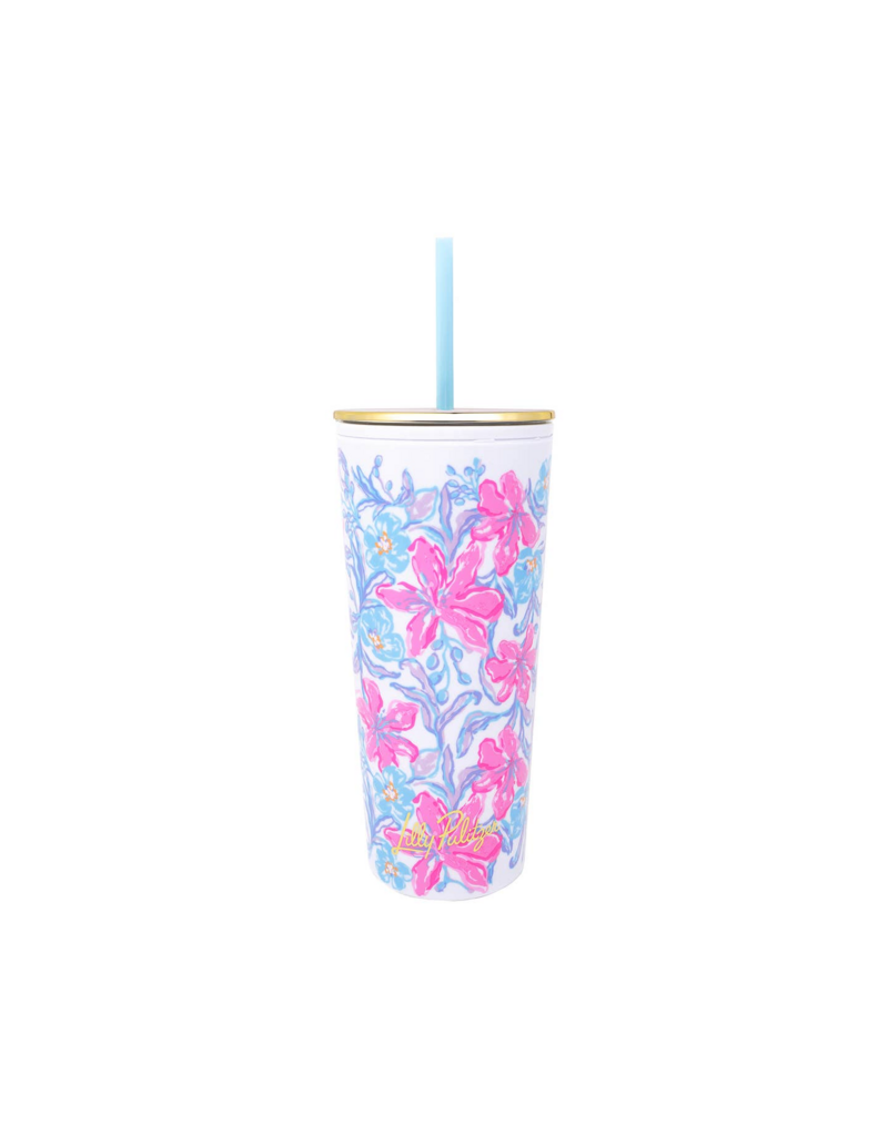 LILLY PULITZER 24oz Tumbler with Straw in Beachside Haven