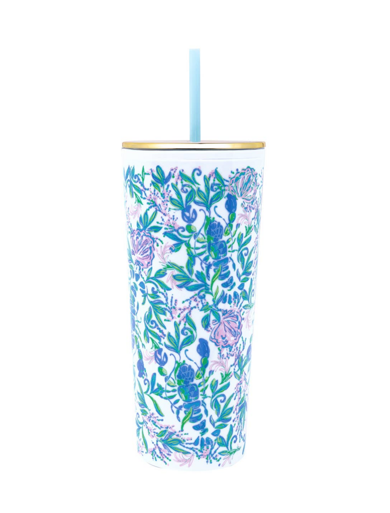 LILLY PULITZER 24oz Tumbler with Straw in Just A Pinch