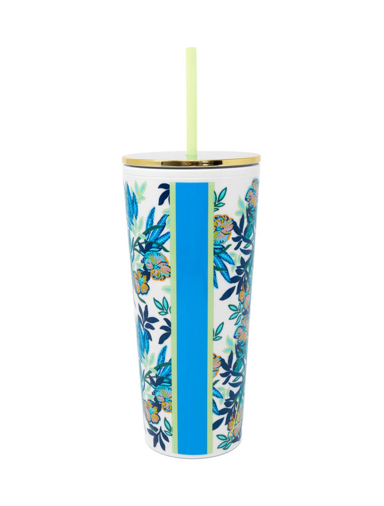 LILLY PULITZER 24oz Tumbler with Straw in Hottest Spot
