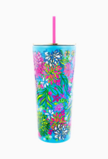 LILLY PULITZER 24oz Tumbler with Straw in Walking on Sunshine