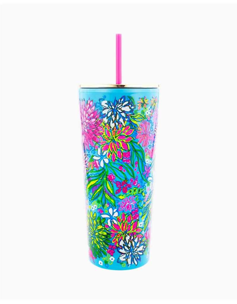 LILLY PULITZER 24oz Tumbler with Straw in Walking on Sunshine