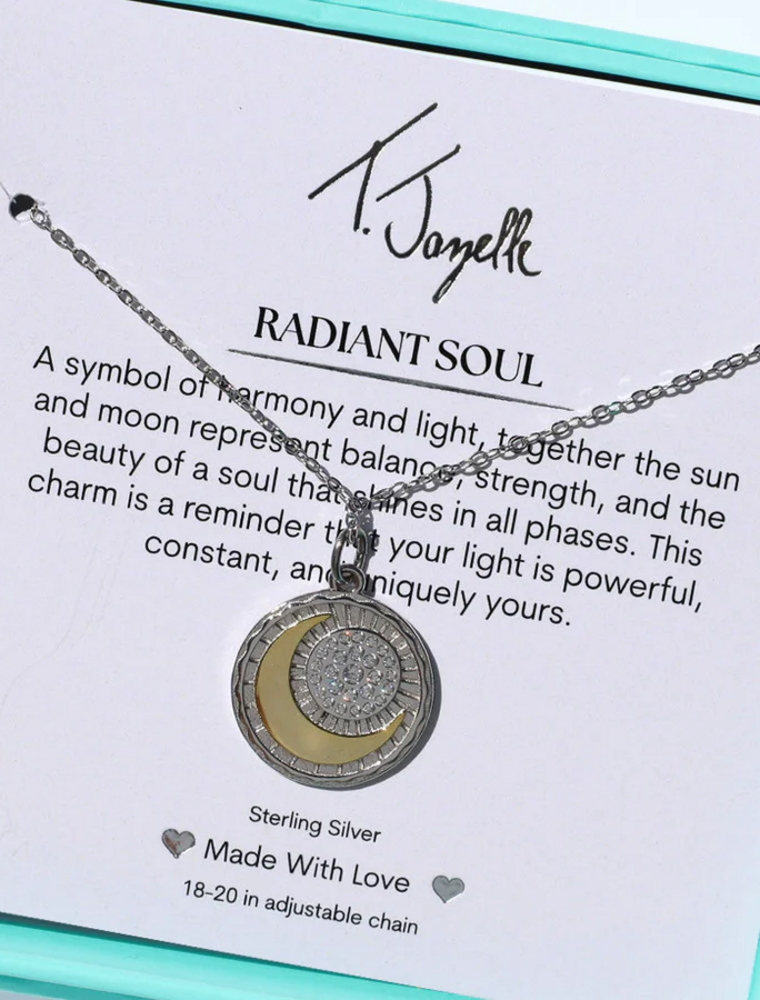 TJAZELLE Radiant Soul Charm Necklace in Silver