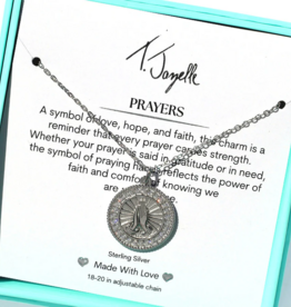 TJAZELLE Prayers Charm Necklace in Silver
