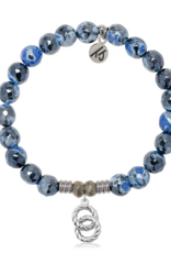TJAZELLE Forever Connected Bracelet in Denim Blue Agate & Silver
