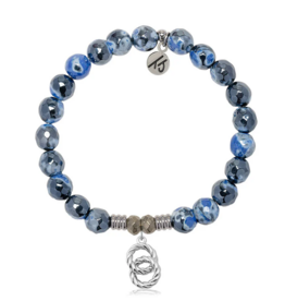 TJAZELLE Forever Connected Bracelet in Denim Blue Agate & Silver