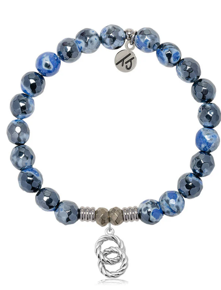 TJAZELLE Forever Connected Bracelet in Denim Blue Agate & Silver