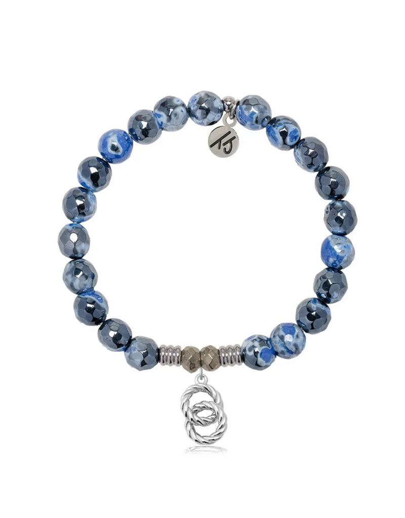 TJAZELLE Forever Connected Bracelet in Denim Blue Agate & Silver