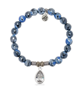 TJAZELLE Inner Beauty Bracelet in Denim Blue Agate & Silver