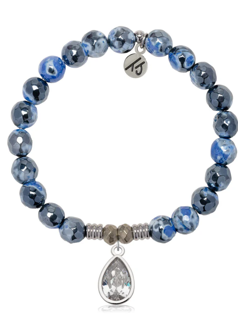 TJAZELLE Inner Beauty Bracelet in Denim Blue Agate & Silver