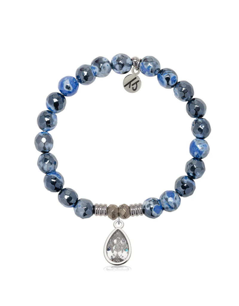 TJAZELLE Inner Beauty Bracelet in Denim Blue Agate & Silver