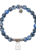 TJAZELLE Unbreakable Friendship Bracelet in Denim Blue Agate & Silver