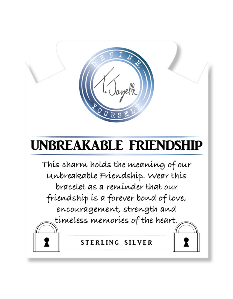 TJAZELLE Unbreakable Friendship Bracelet in Denim Blue Agate & Silver