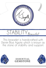 TJAZELLE Stability Stacker Bracelet in Denim Blue Agate & Silver