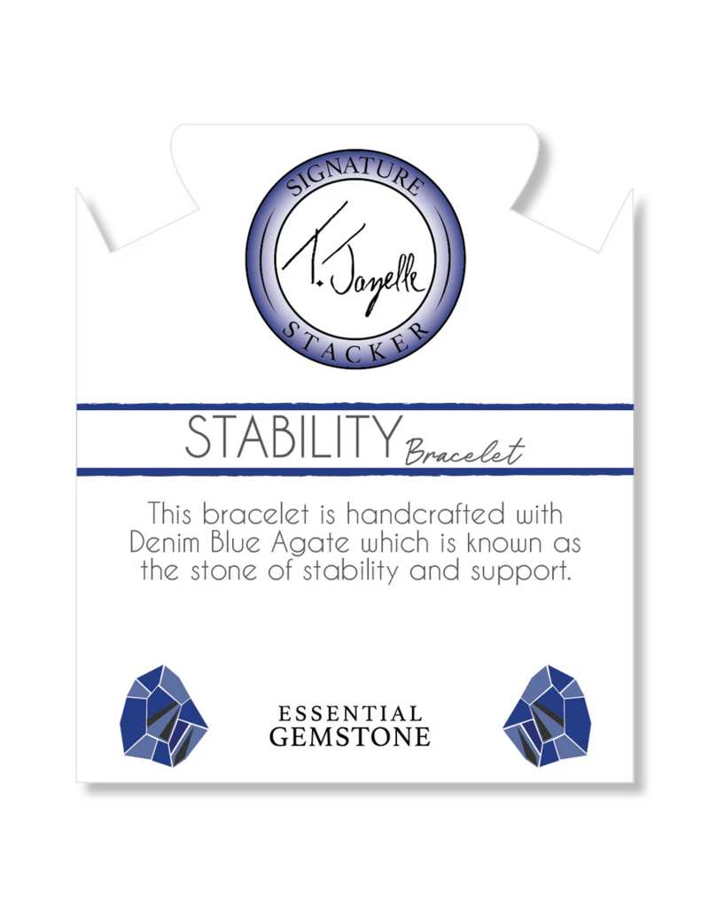 TJAZELLE Stability Stacker Bracelet in Denim Blue Agate & Silver