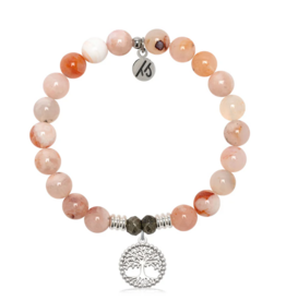 TJAZELLE Family Tree Bracelet in Sakura Agate & Silver