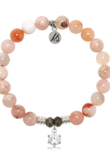 TJAZELLE Shine Like A Diamond Bracelet in Sakura Agate & Silver