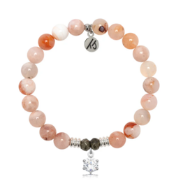 TJAZELLE Shine Like A Diamond Bracelet in Sakura Agate & Silver
