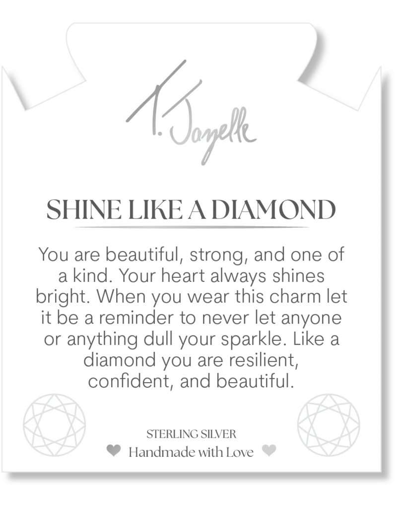 TJAZELLE Shine Like A Diamond Bracelet in Sakura Agate & Silver