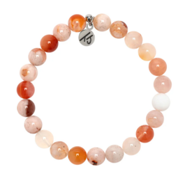 TJAZELLE Joy Stacker Bracelet in Sakura Agate & Silver