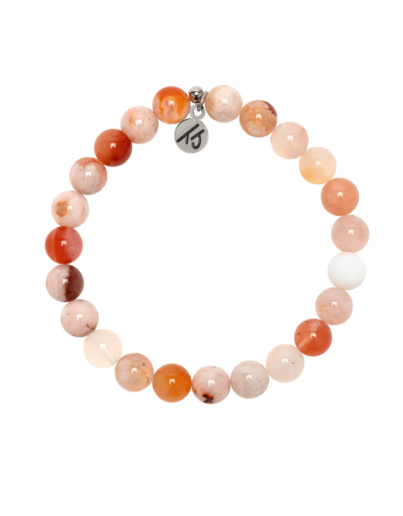TJAZELLE Joy Stacker Bracelet in Sakura Agate & Silver