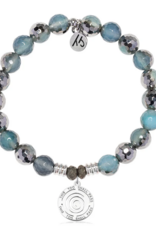 TJAZELLE This Too Shall Pass Bracelet in Blue Silver Agate & Silver