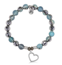 TJAZELLE Beautiful Soul Bracelet in Blue Silver Agate & Silver