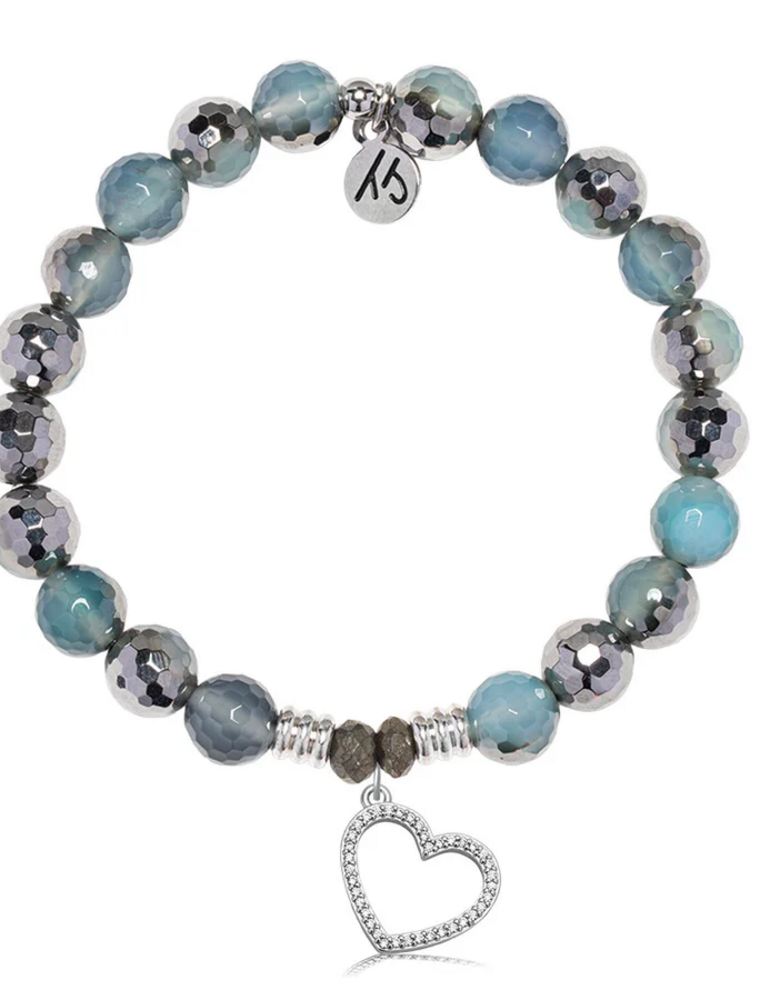TJAZELLE Beautiful Soul Bracelet in Blue Silver Agate & Silver