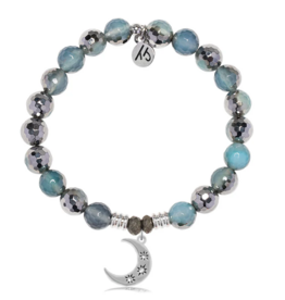 TJAZELLE Friendship Stars Bracelet in Blue Silver Agate & Silver