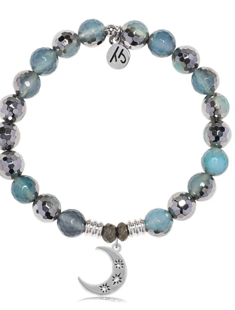 TJAZELLE Friendship Stars Bracelet in Blue Silver Agate & Silver