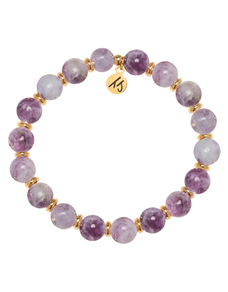 TJAZELLE Empowered Elegance Bracelet in Lepidolite Quartz & Gold