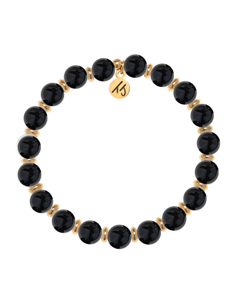 TJAZELLE Empowered Elegance Bracelet in Onyx & Gold