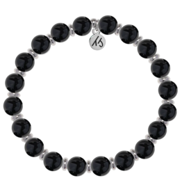 TJAZELLE Empowered Elegance Bracelet in Onyx & Silver