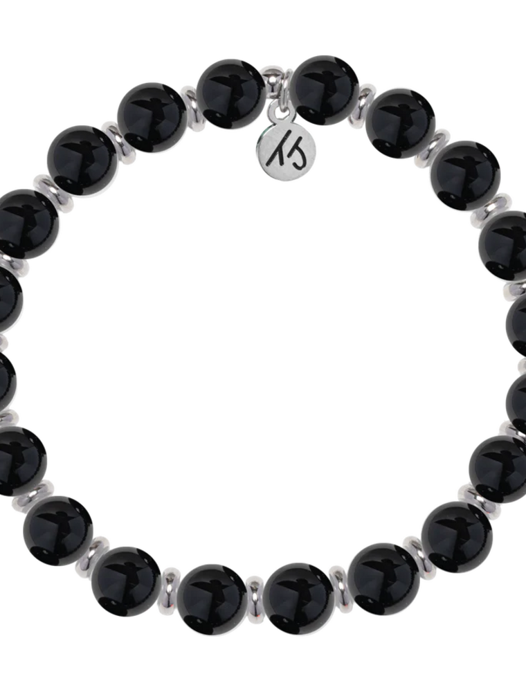 TJAZELLE Empowered Elegance Bracelet in Onyx & Silver