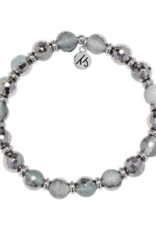 TJAZELLE Empowered Elegance Bracelet in Blue Silver Agate & Silver