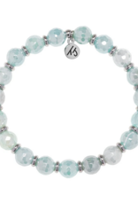 TJAZELLE Empowered Elegance Bracelet in Aqua Agate & Silver