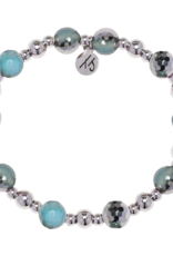 TJAZELLE Day By Day Bracelet in Blue Silver Agate & Silver