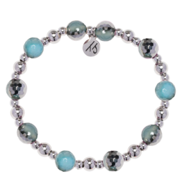 TJAZELLE Day By Day Bracelet in Blue Silver Agate & Silver