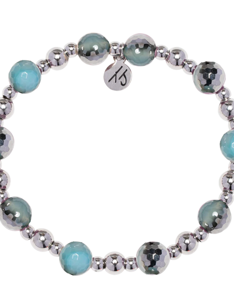 TJAZELLE Day By Day Bracelet in Blue Silver Agate & Silver