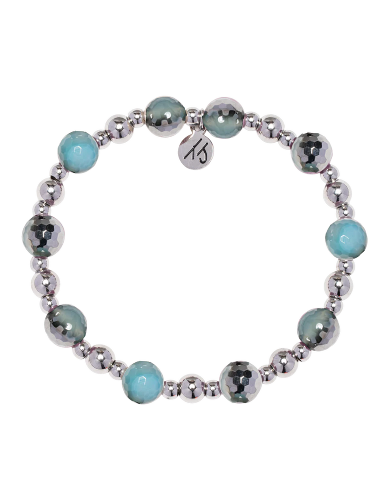 TJAZELLE Day By Day Bracelet in Blue Silver Agate & Silver