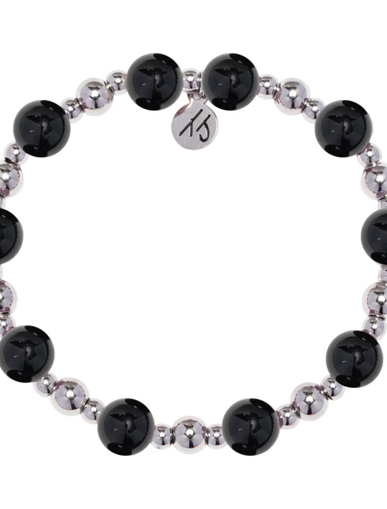 TJAZELLE Day By Day Bracelet in Onyx & Silver