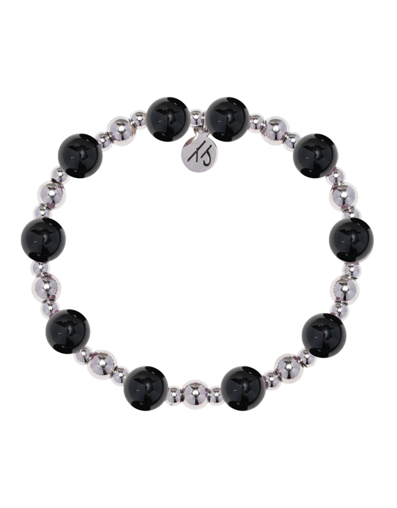 TJAZELLE Day By Day Bracelet in Onyx & Silver