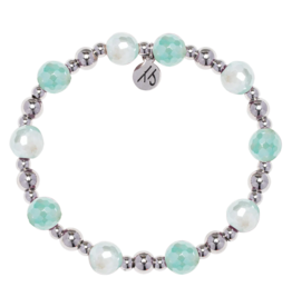 TJAZELLE Day By Day Bracelet in Aqua Agate & Silver